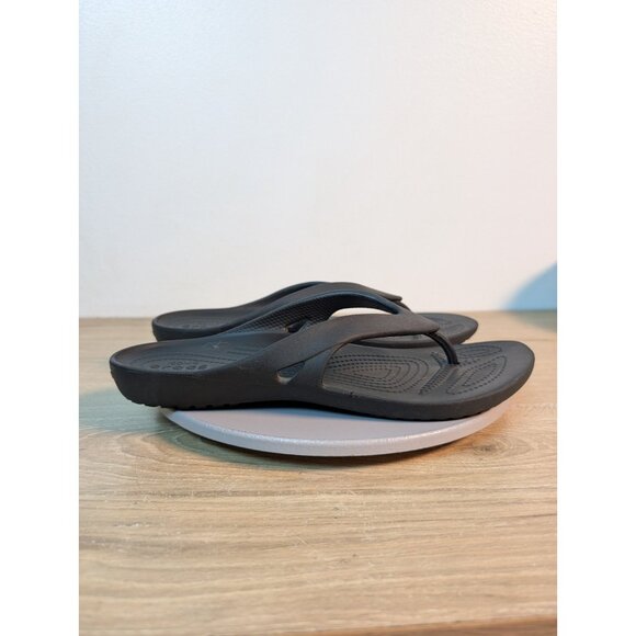 Crocs Womens Kadee II Flip Flop Sandals Black Rubber Slip On Iconic Comfort  10 - Picture 4 of 8